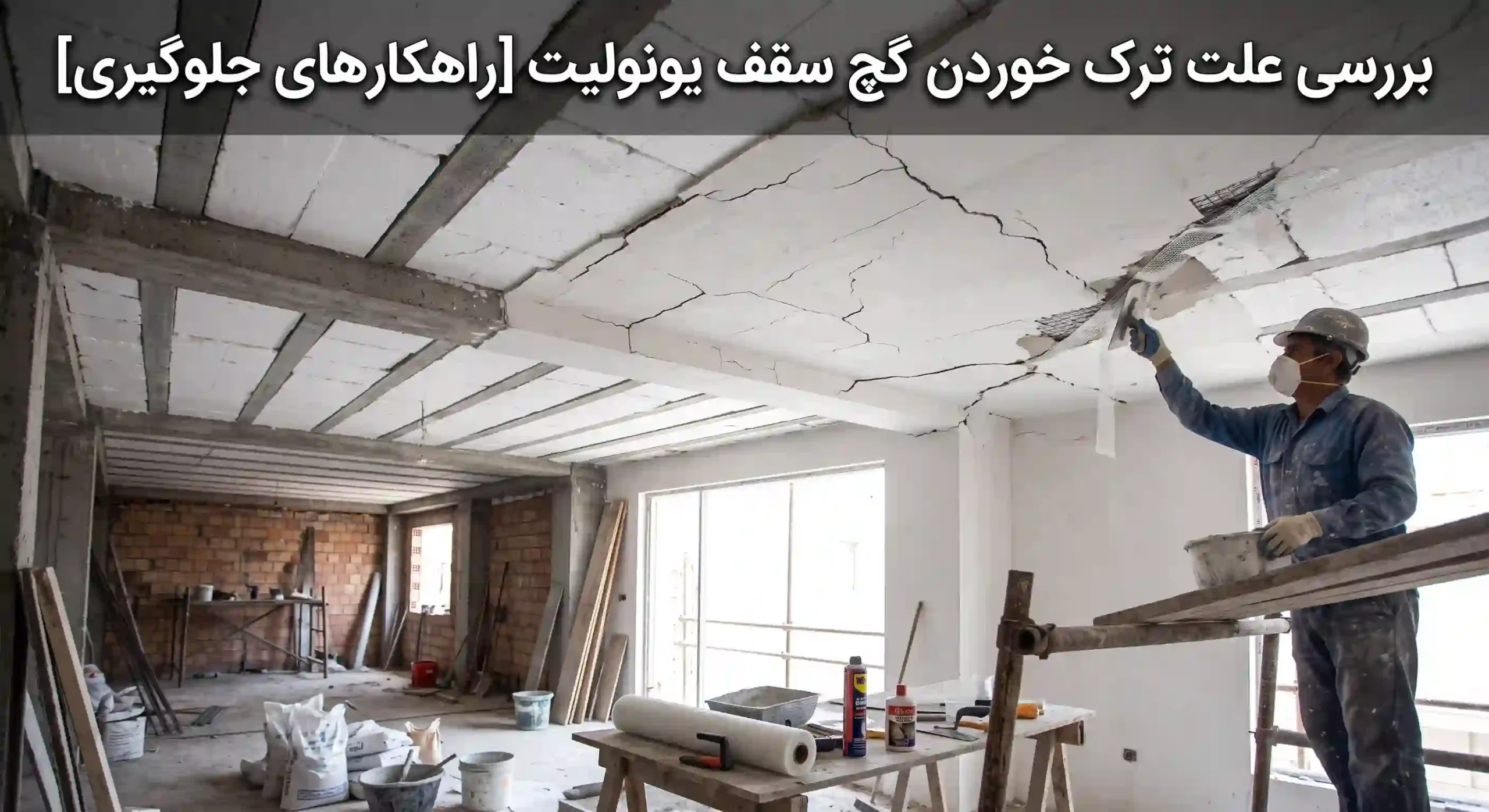 بررسی علت ترک خوردن گچ سقف یونولیت [راهکارهای جلوگیری]