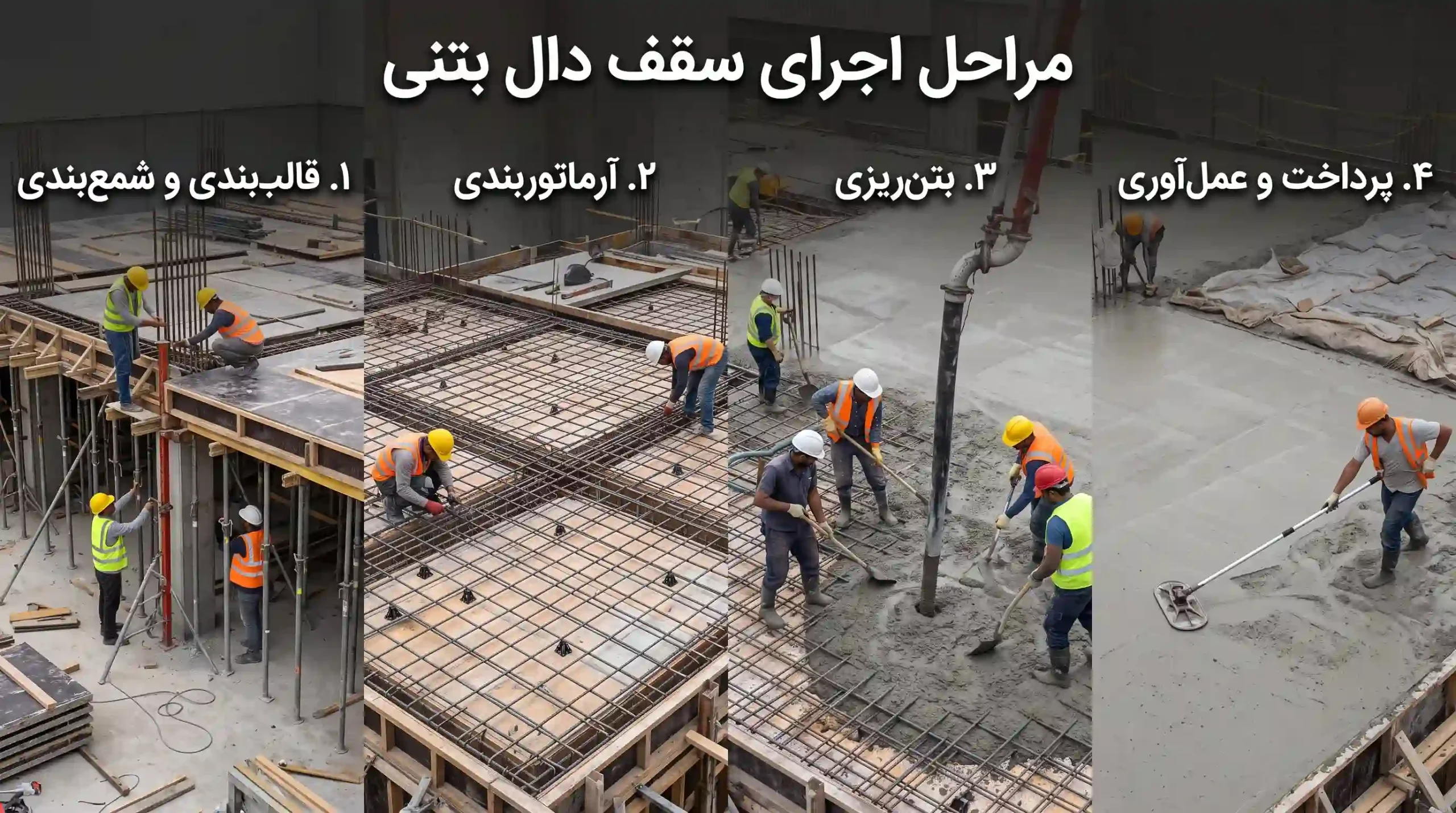 مراحل اجرای سقف دال بتنی