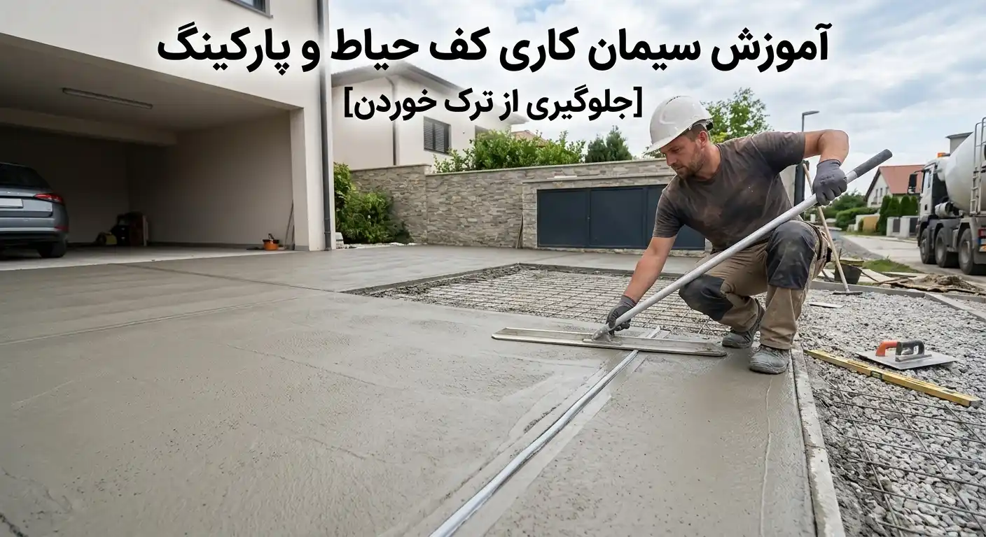 آموزش سیمان کاری کف حیاط و پارکینگ [جلوگیری از ترک خوردن]