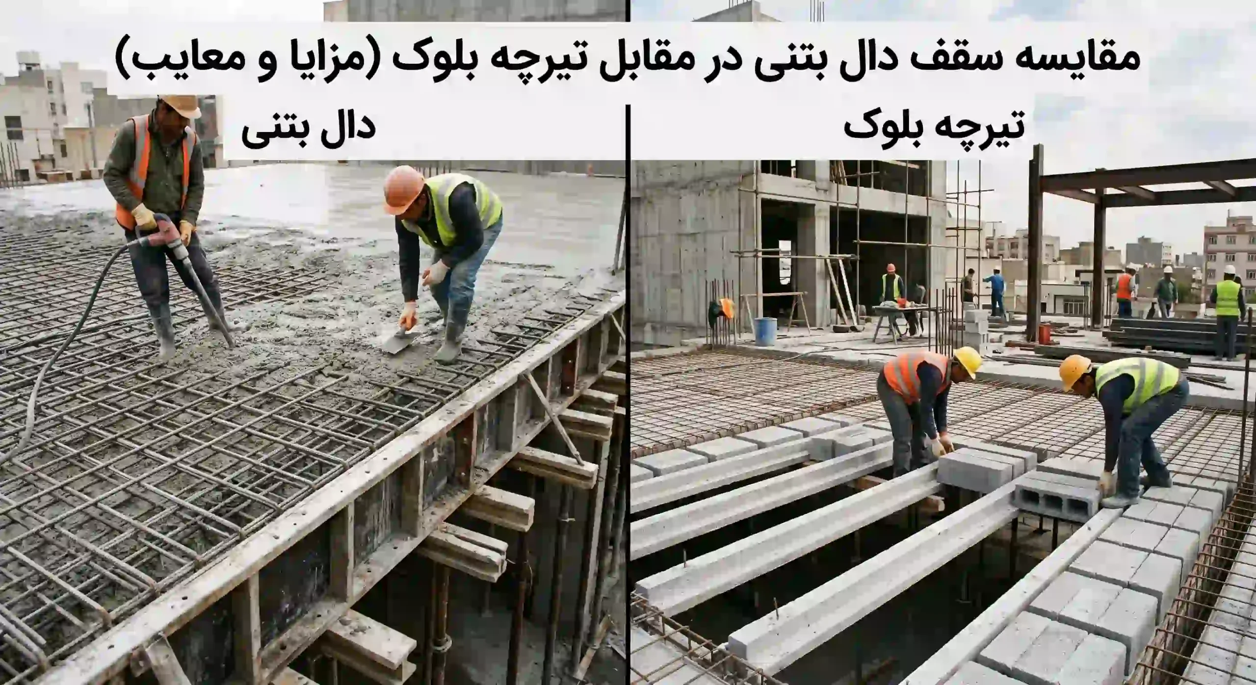 مزایا و معایب سقف دال بتنی [مقایسه با سیستم تیرچه بلوک]